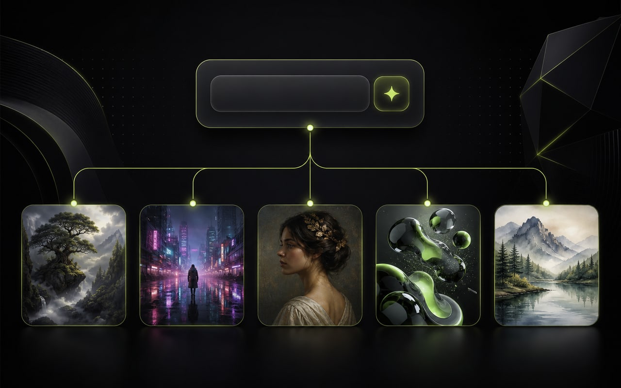 One prompt, five outputs