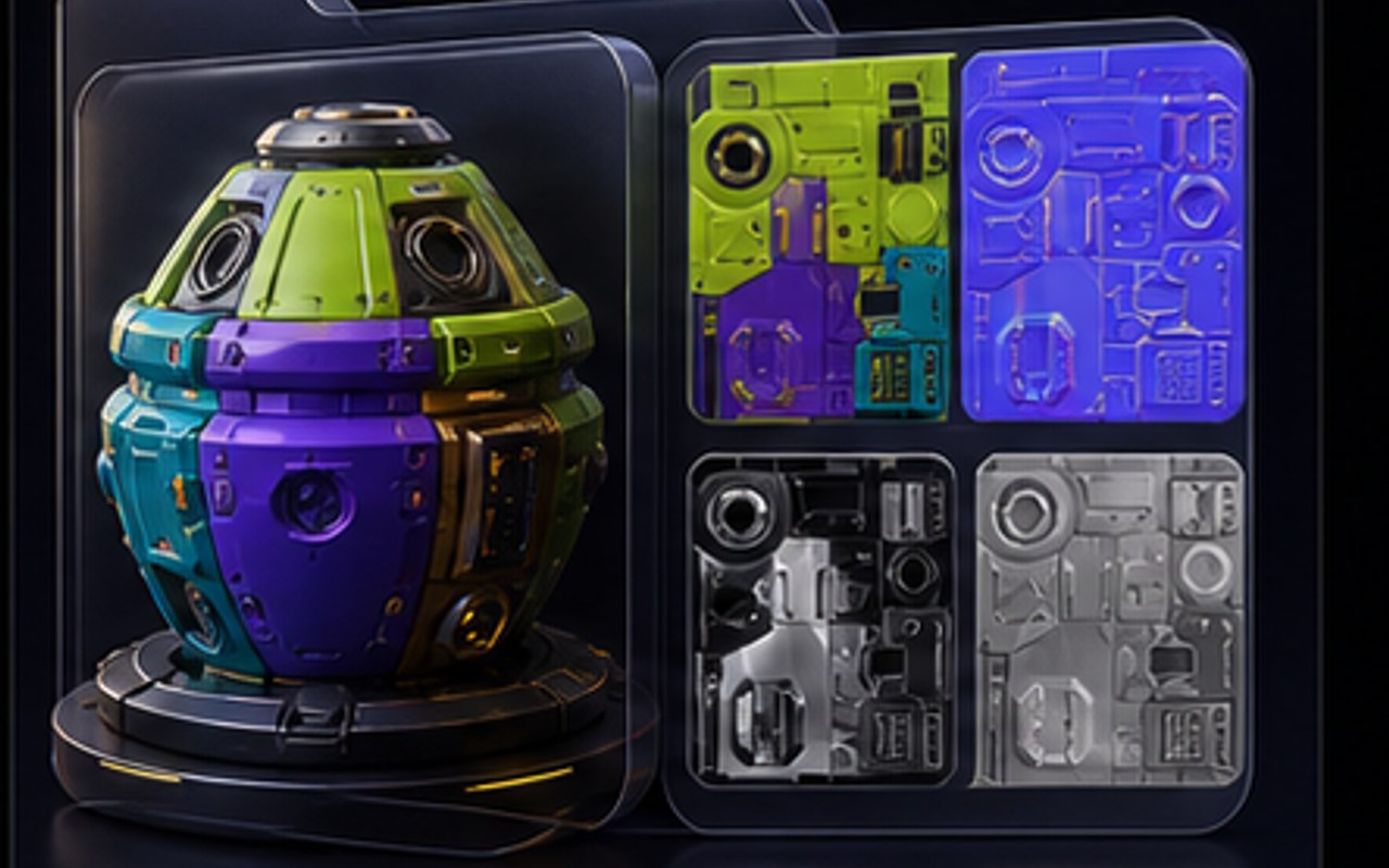 GLB export with PBR texture maps packaged inside