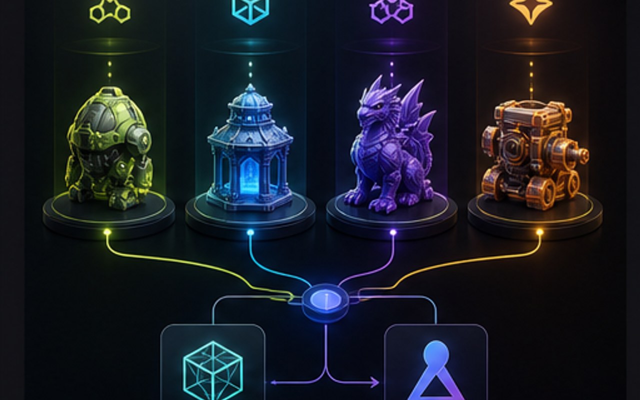 Four AI 3D generators compared for 3D printing — STL outputs side by side