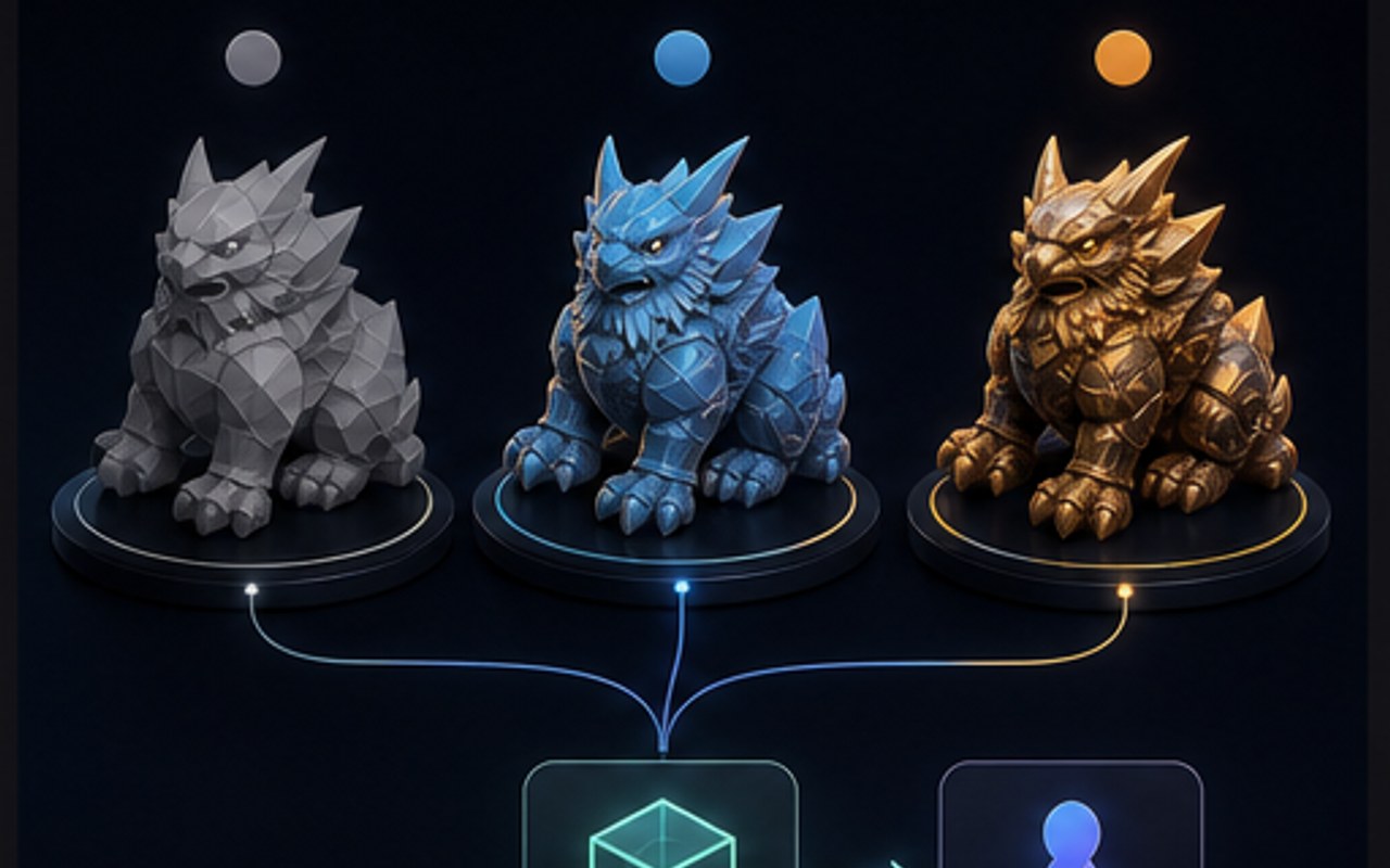 Three engine outputs compared before picking which to export as STL