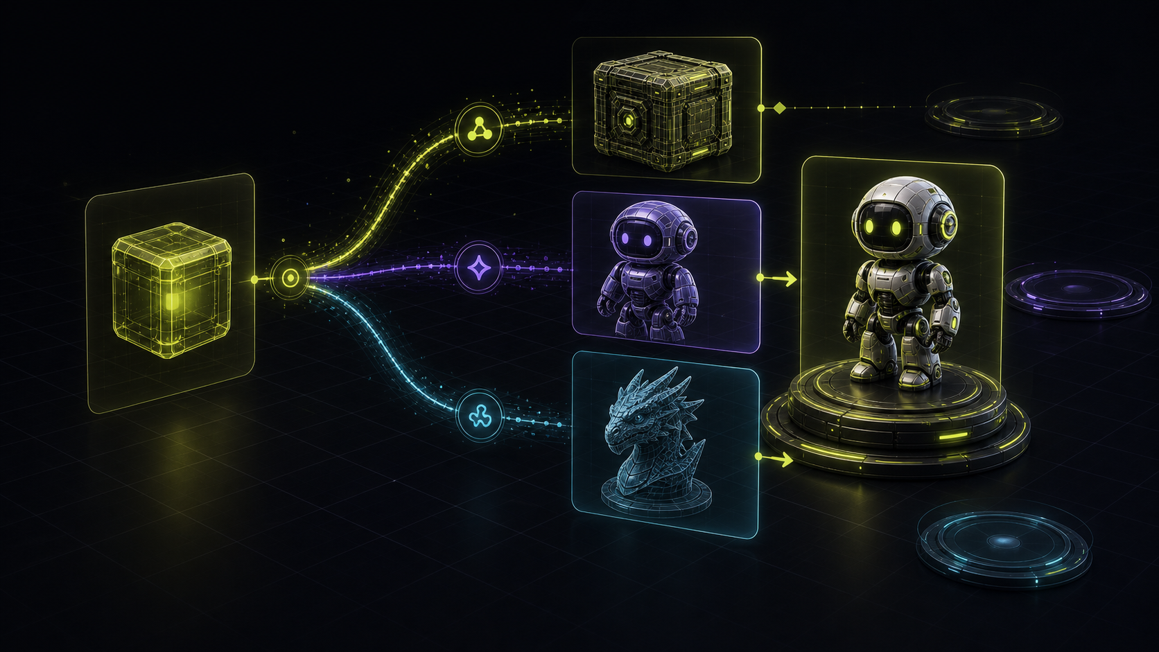 One input running through Tripo3D, Meshy V6, and Rodin side by side in the Trify3D studio