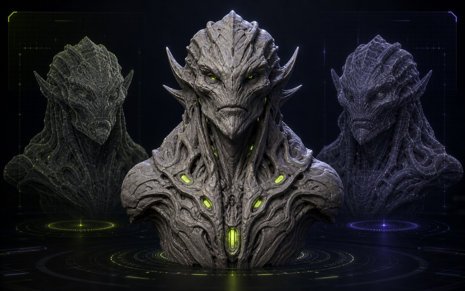 Organic character generated across multiple engines