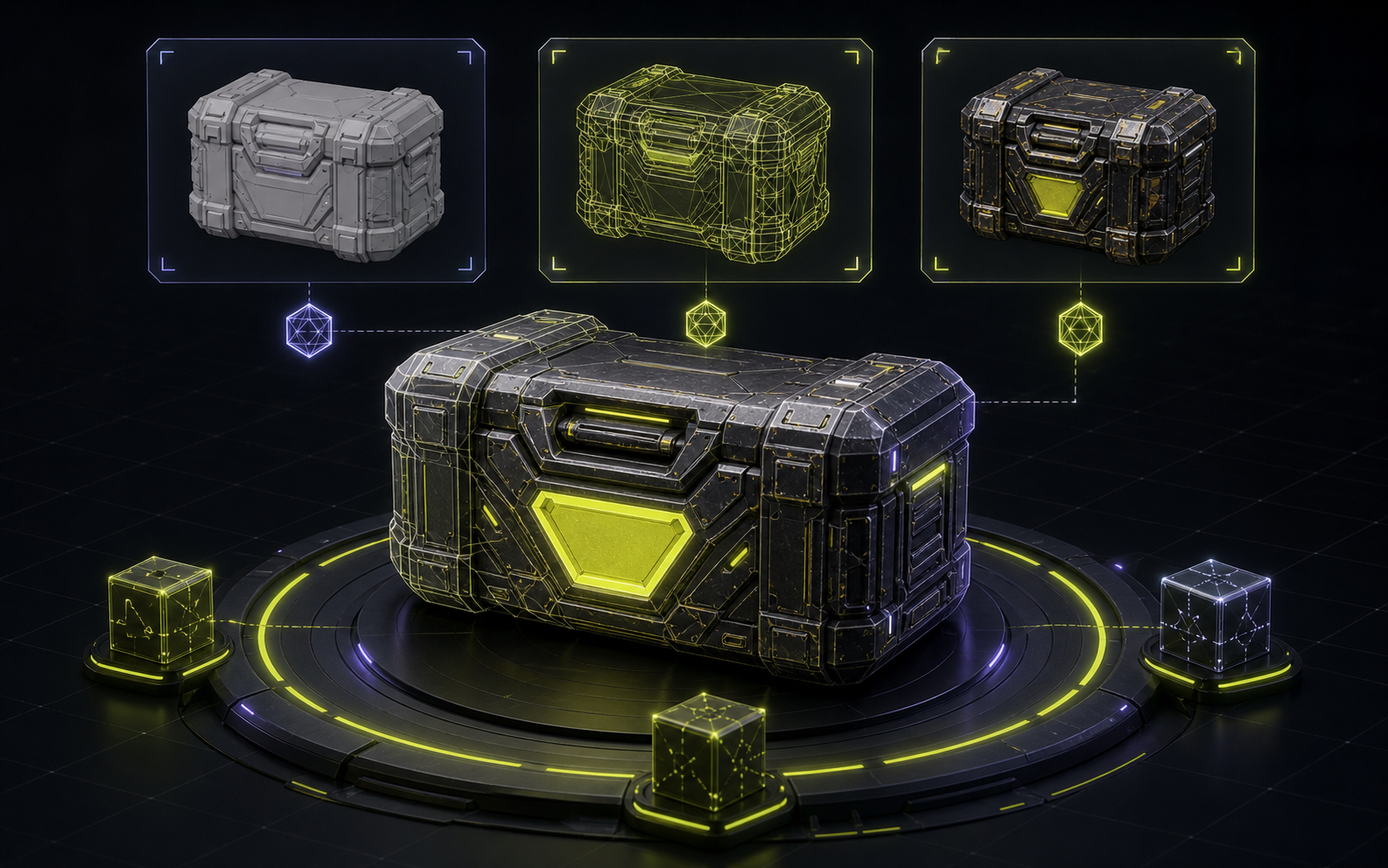 Game Assets generated with Trify3D AI 3D model generator
