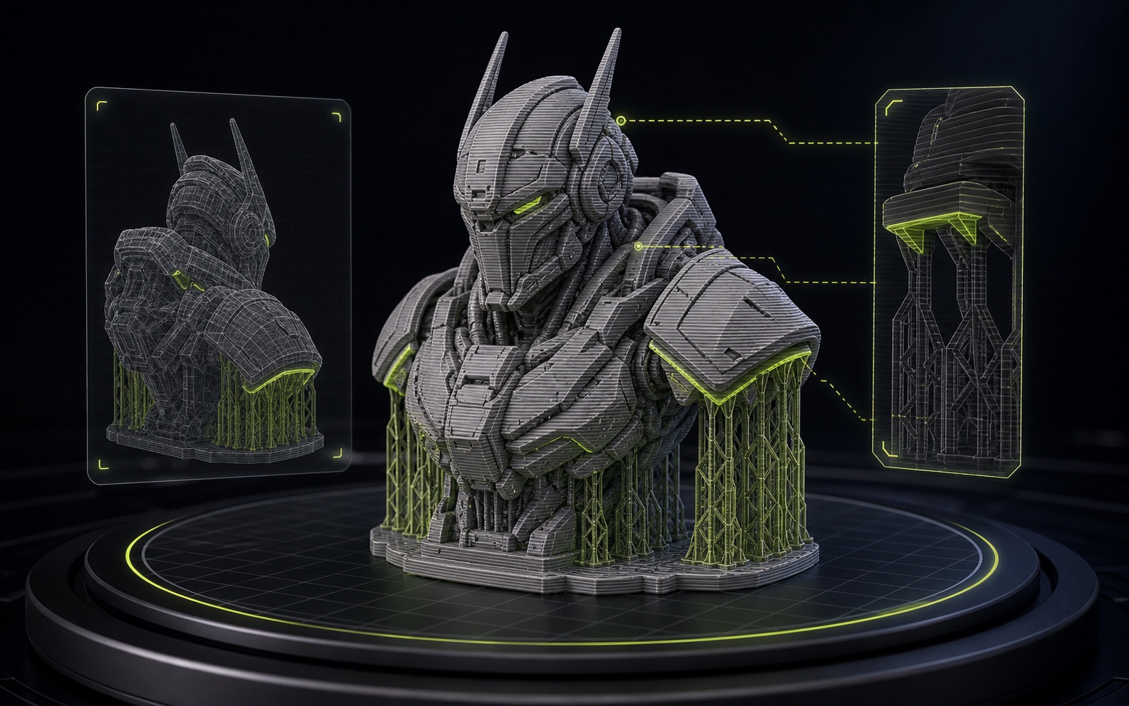 3D-printable model sliced from a compared mesh