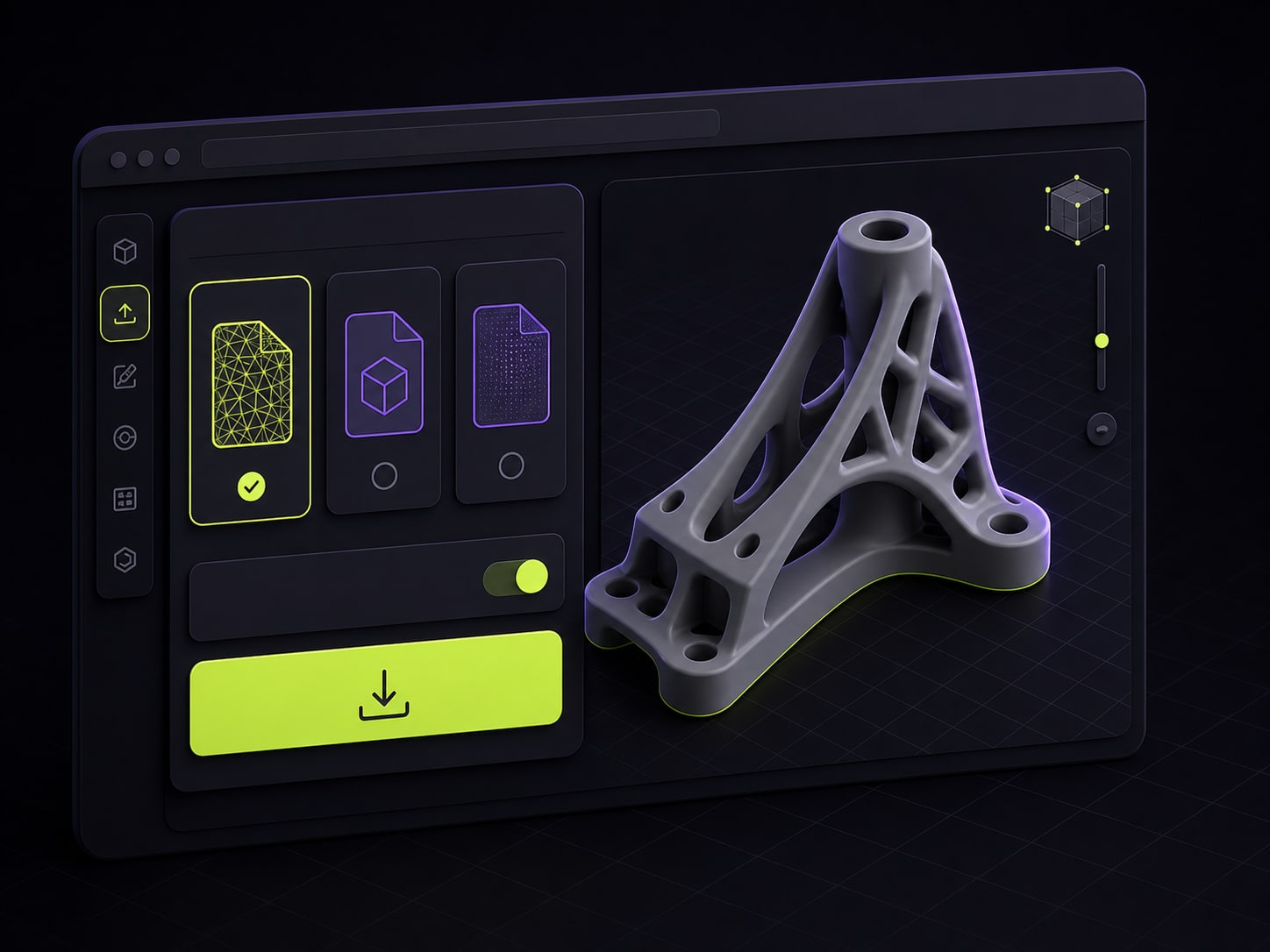 A finished STL model exported and downloaded for 3D printing.