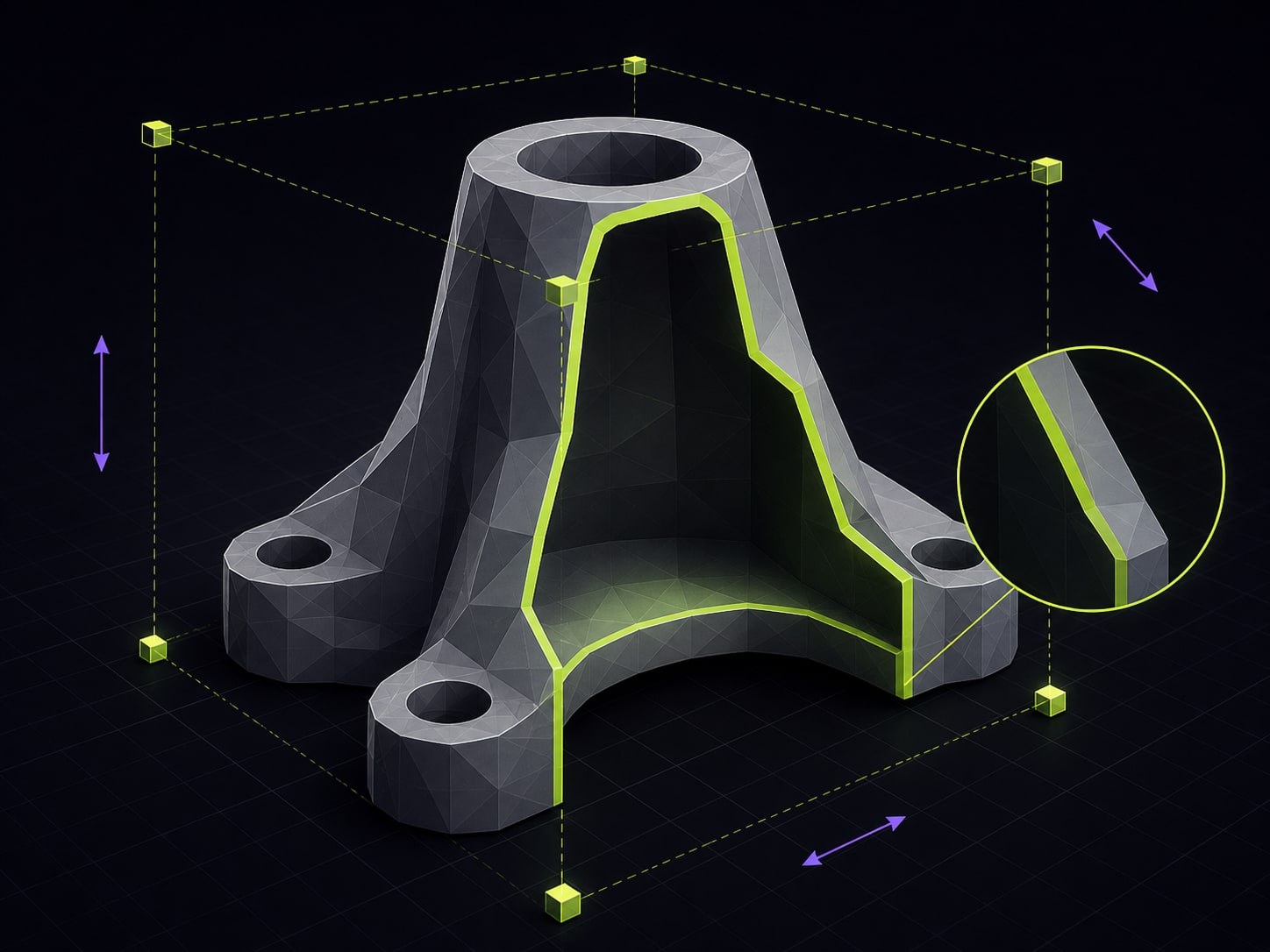 An STL model being scaled and hollowed to reduce material usage.
