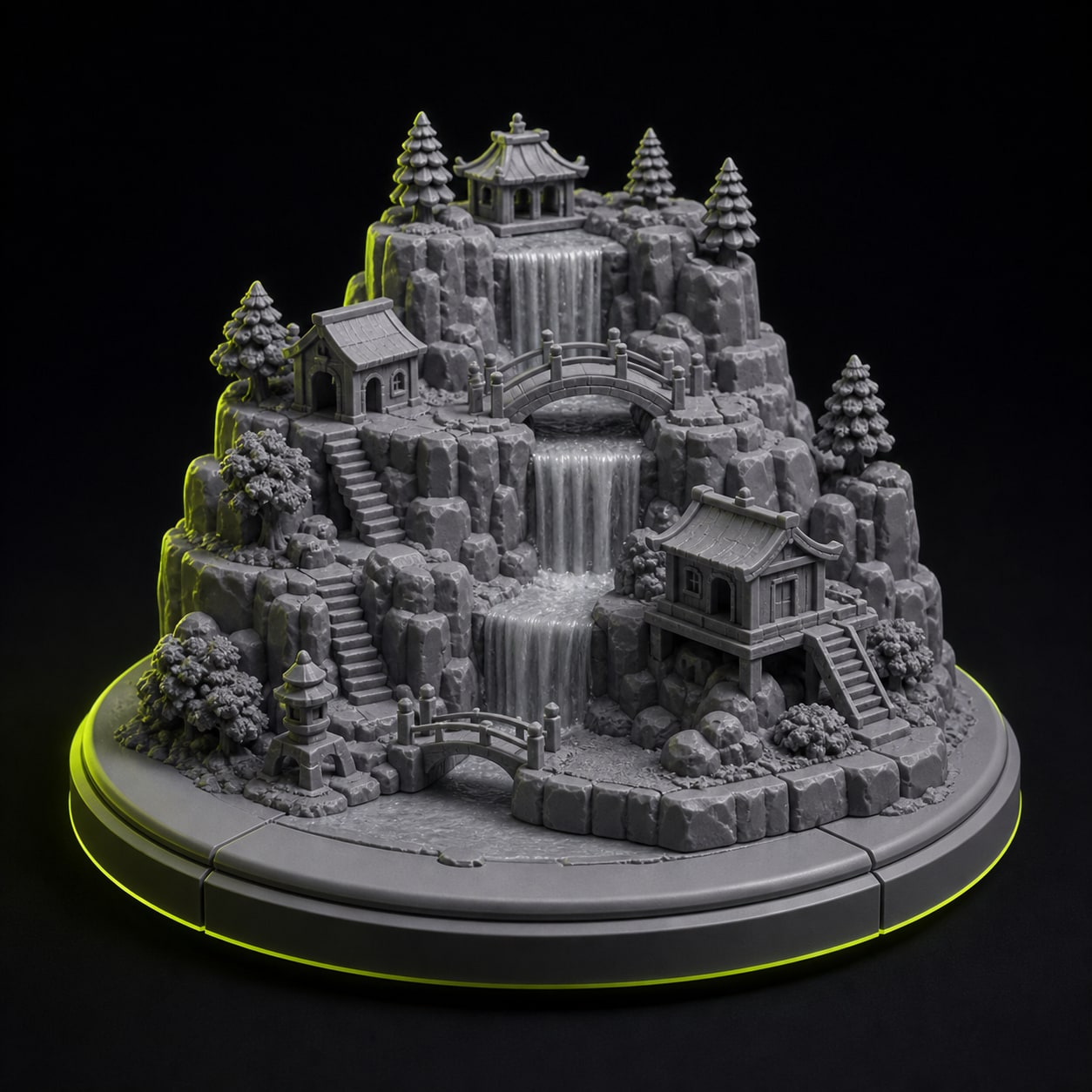 3D diorama miniature landscape, a typical STL printing project.