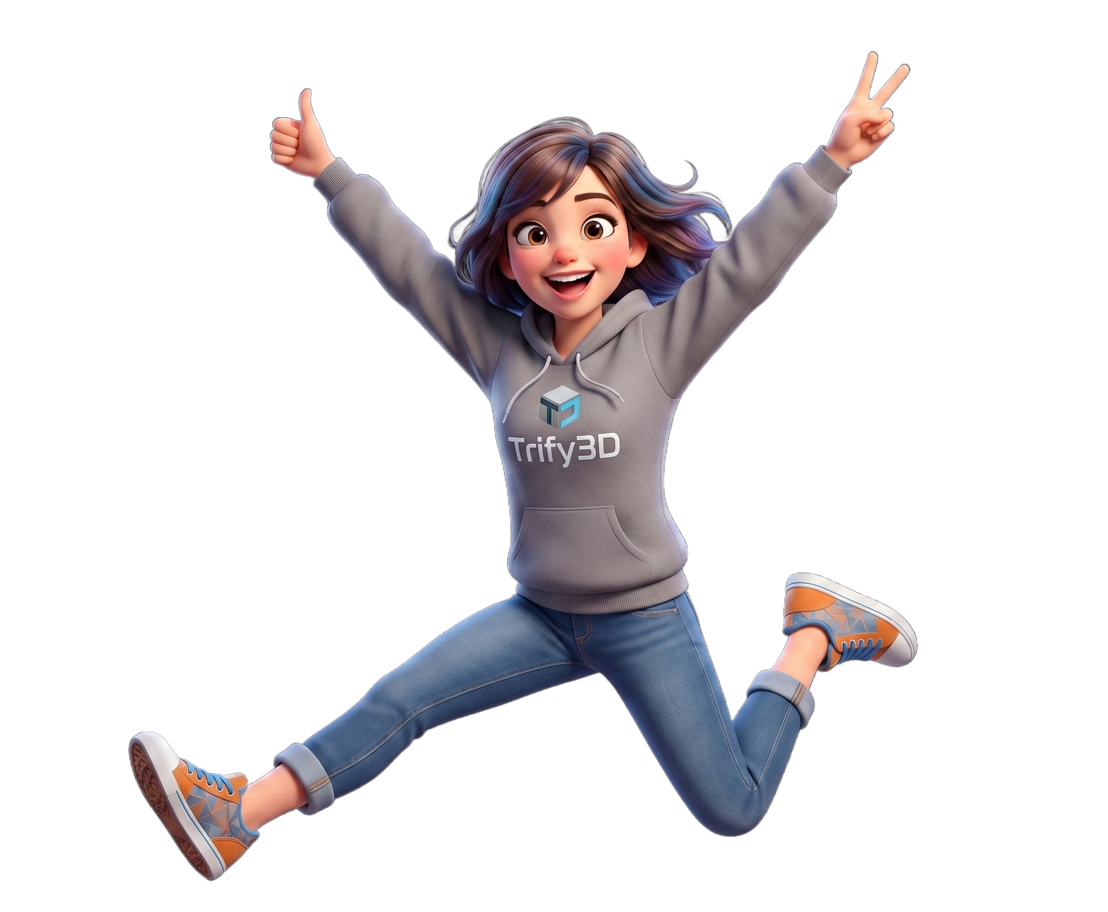 Pixar-style 3D character generated with Tripo 3D on Trify3D