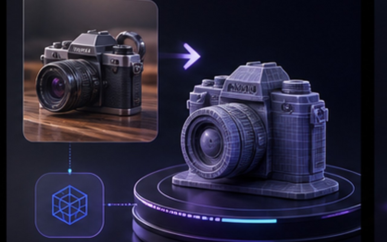 A photo entering the image-to-3D generator