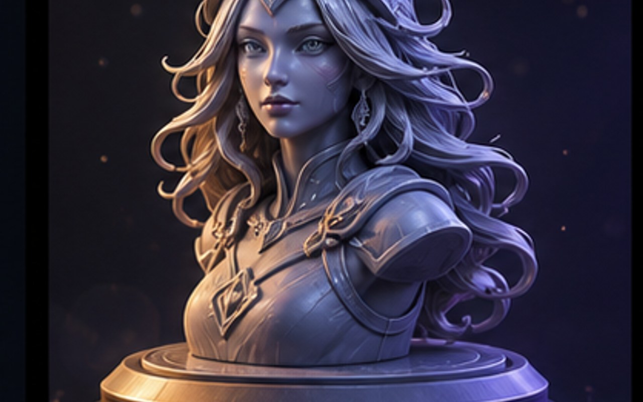 3D-printed figurine generated from a portrait photo