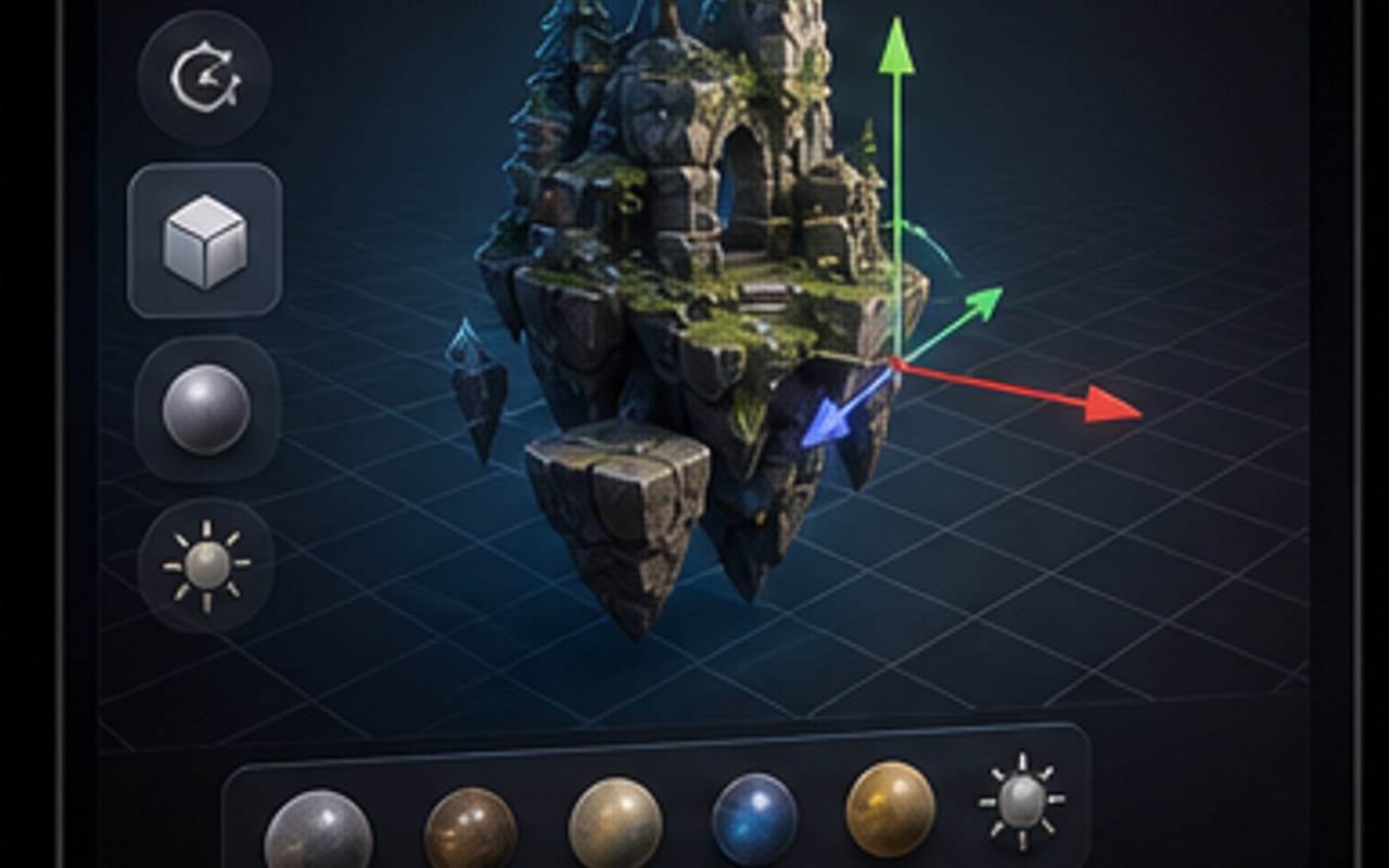 GLB asset imported into a game engine viewport
