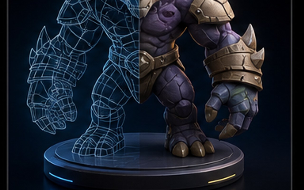 Character and creature meshes generated for a game