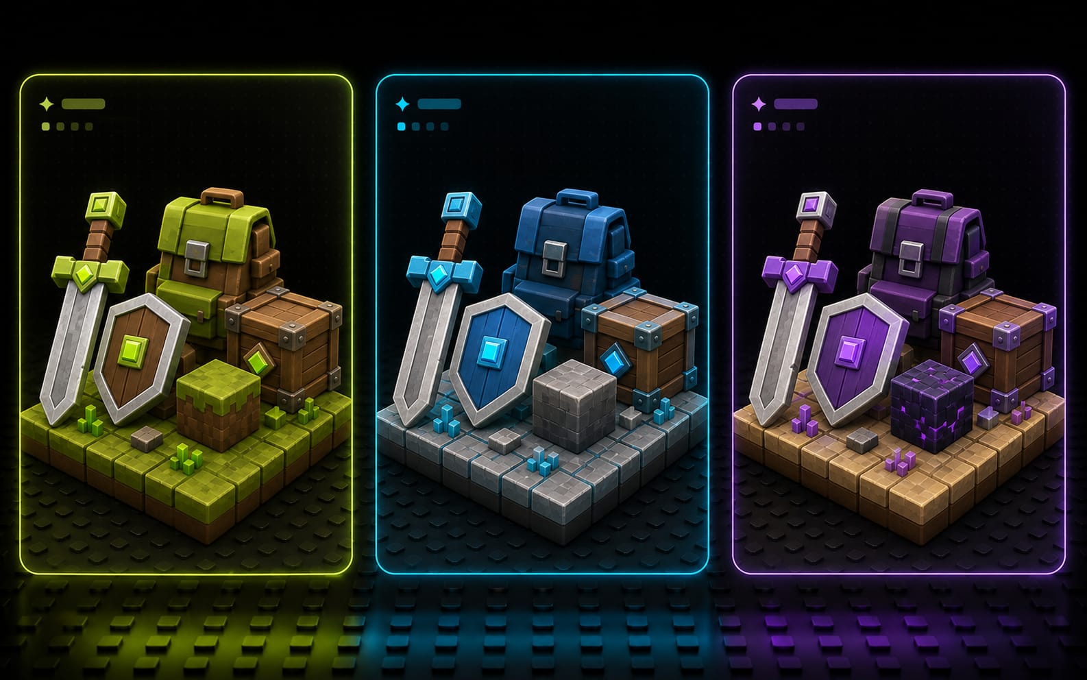 Three engine meshes compared in the studio viewport before Roblox export