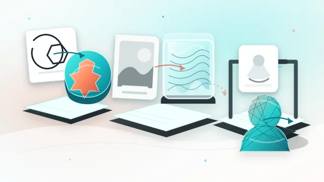 A three-stage image to STL workflow showing a 2D icon extruded into a badge, a photo heightmap relief, and an AI-generated printable STL mesh