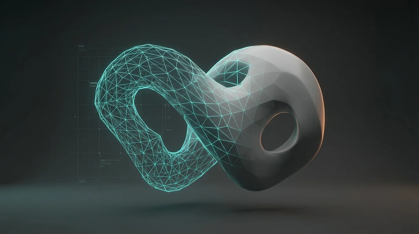 Meshmixer interface showing a 3D mesh being sculpted, repaired, and prepared for 3D printing with tree supports and hollowing